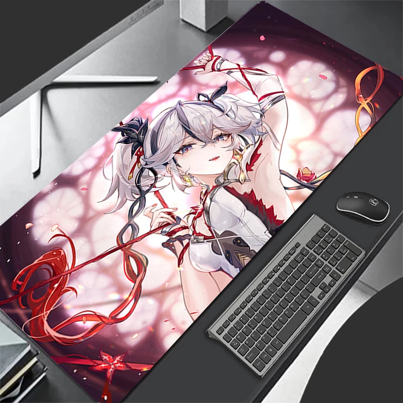 

Mousepad Pattern HD Mouse Pad Desk Mat Computer Gaming Keyboard Pad Rubber Mat Non Slip W-wuthering W-waves Camellya Mouse Mat