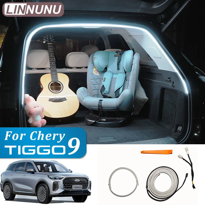 

Светодиодная лента LINNUNU 180 см для освещения багажника автомобиля Chery Tiggo 9 2025-2026, аксессуары для декоративной подсветки салона автомобиля