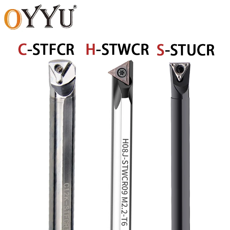 Internal Boring Bar STUCR STFCR STWCR C10K S12M HSS Carbide Alloy Steel Screw Type Inner Hole Turning Tool Holder Use TCMT