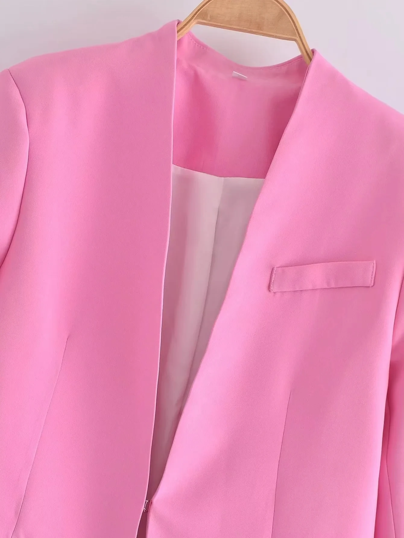 KONDALA Office Suit Women Fashion Pink Blazer Pantsuit Vintage V Neck Long Sleeve Blazer+High Waist Sashes Pants 2 Pieces Sets