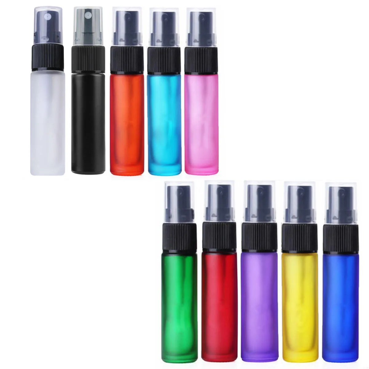 5x10x10ml tragbare nachfüllbare Parfüm matte Glasflaschen Nachfüll spray Sprüh gerät Kosmetik behälter Zerstäuber Weihnachts geschenk Reisen