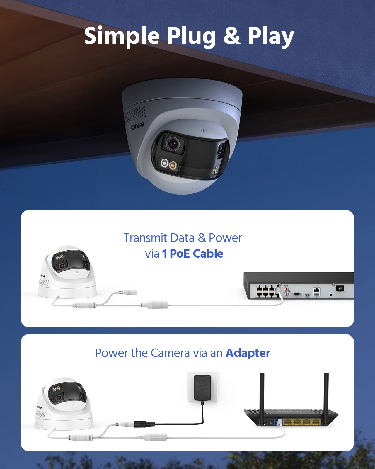 4K 8MP180 Degree Panoramic Surveillance PoE IP Network Camera Smart Dual LIght CCTV Outside Camera System