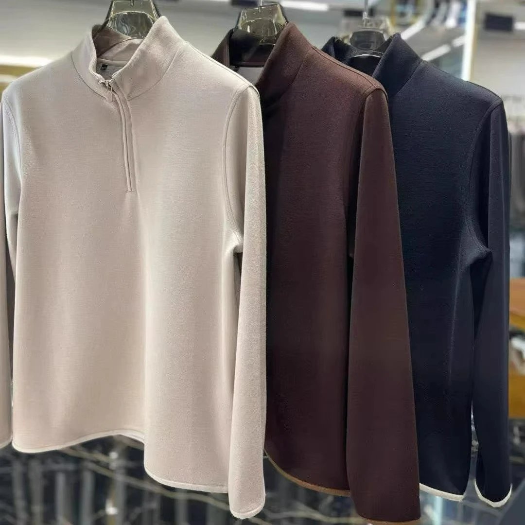 

BC Italian autumn and winter new fashion embroidery old money style men's stand-up collar sweater business casual long sleeves