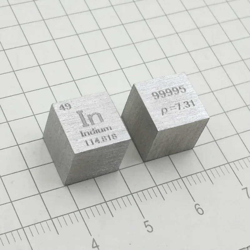 10 * 10 * 10mm Metal Indium Cubic Element Periodic Phenotype High-purity in 99.995%