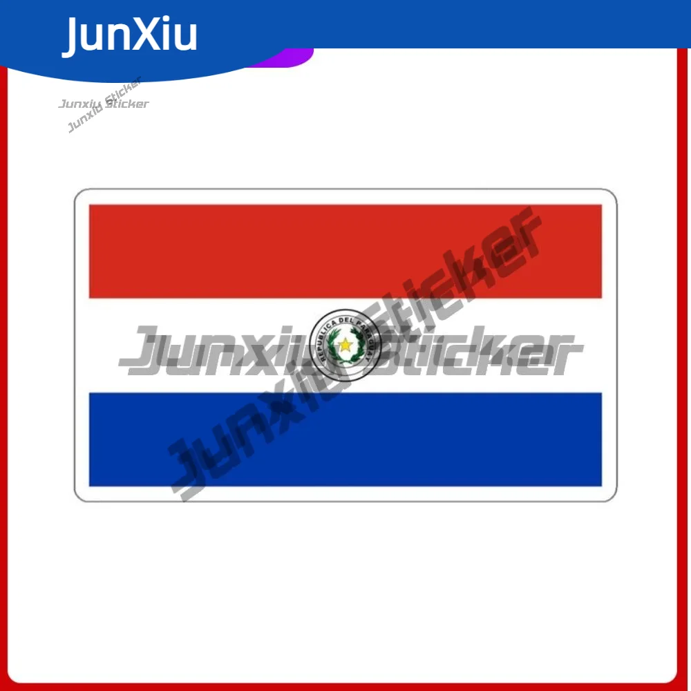 Bandera de Paraguay, regalo de viaje, pegatinas patrióticas, impermeable, a prueba de arañazos, Exterior, carrocería de coche, Suv, parabrisas, ventana de guitarra