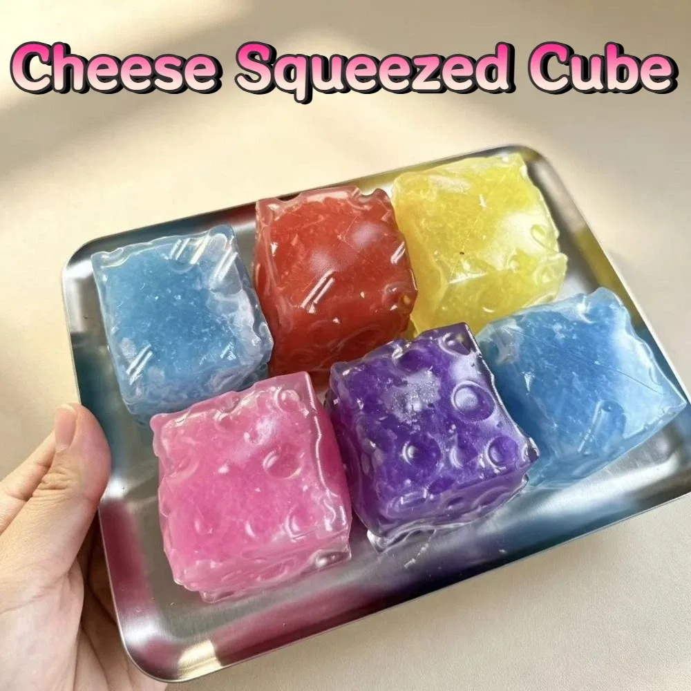 Moldable Cheese Squeezed Cube Non Rebound Anxiety Relief Cheese Squishy Super Soft Hand Relax Cheese Pinch Home Decoration