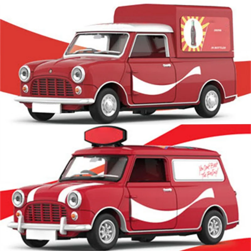 

Крошечный мини-пикап Morris Red/ Austin Mini Countryman из красного сплава, Коллекционная модель автомобиля