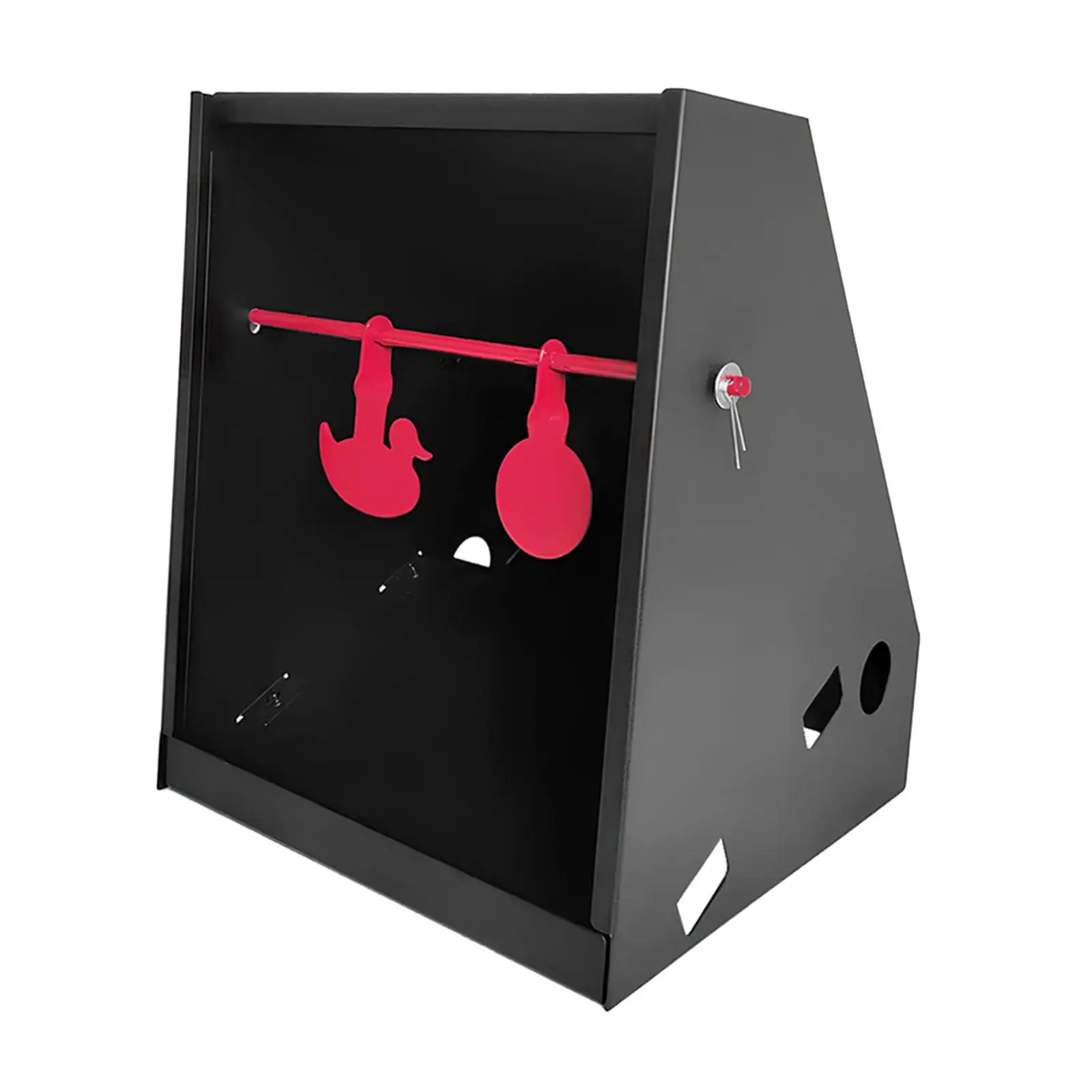 

Прочная коробка для мишеней с 2 вращающимися целями, портативный тренажер, коробка для сбора мишеней, тренировочная мишень для игр в помещении, на улице, во дворе