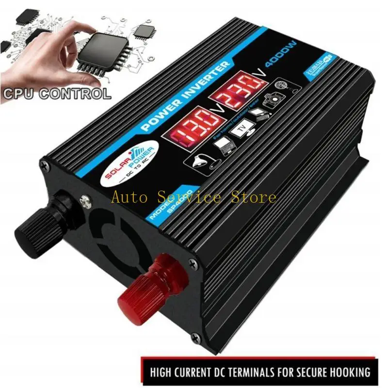 462A 4000W Digital Car Inverter 12V to AC 220/110V Dual USB Power Inverter Adapter for Cellphone Computer