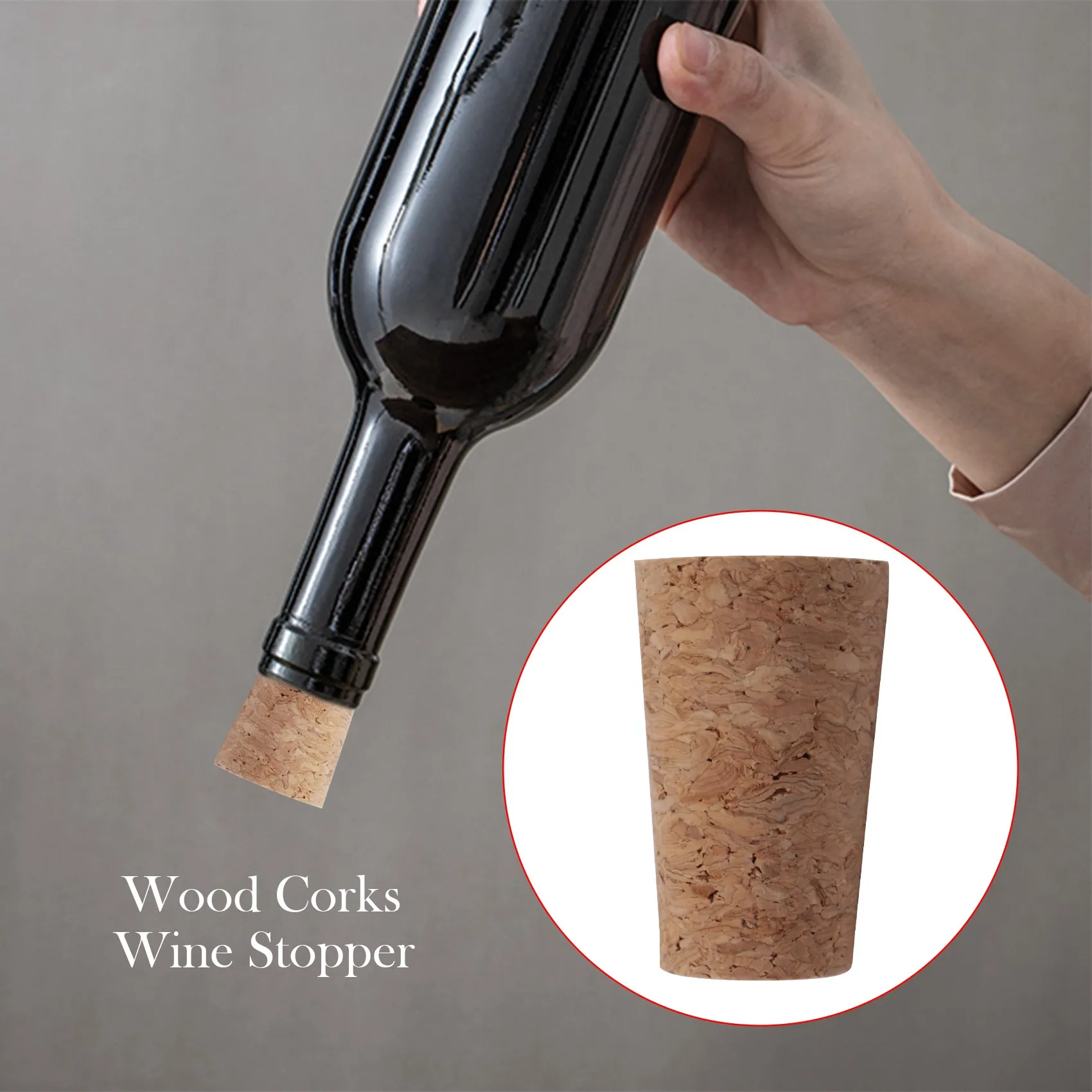 Wood Bottle Stopper, Corks,Tapered Cork Wooden Beer Bottle Stopper for Wine Making Craft,for Wine Bottle 30Pcs