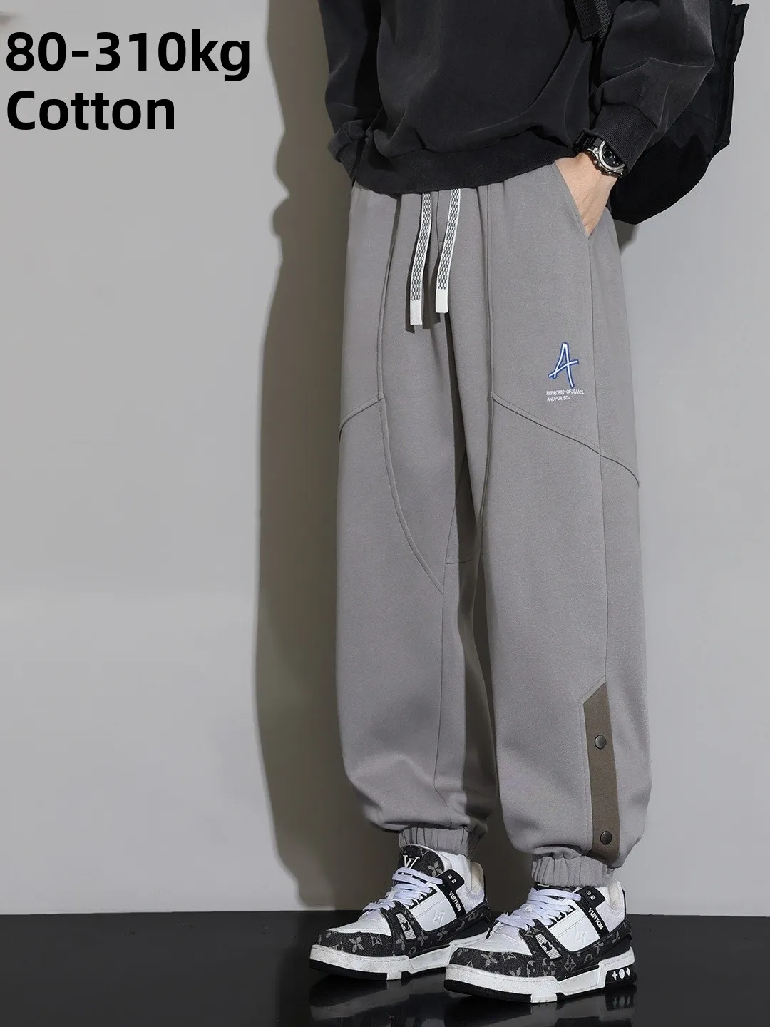 

Мужские повседневные хлопковые брюки большого размера свободного кроя для спорта и отдыха, модные брюки-карго больших размеров для весны и осени от известного бренда