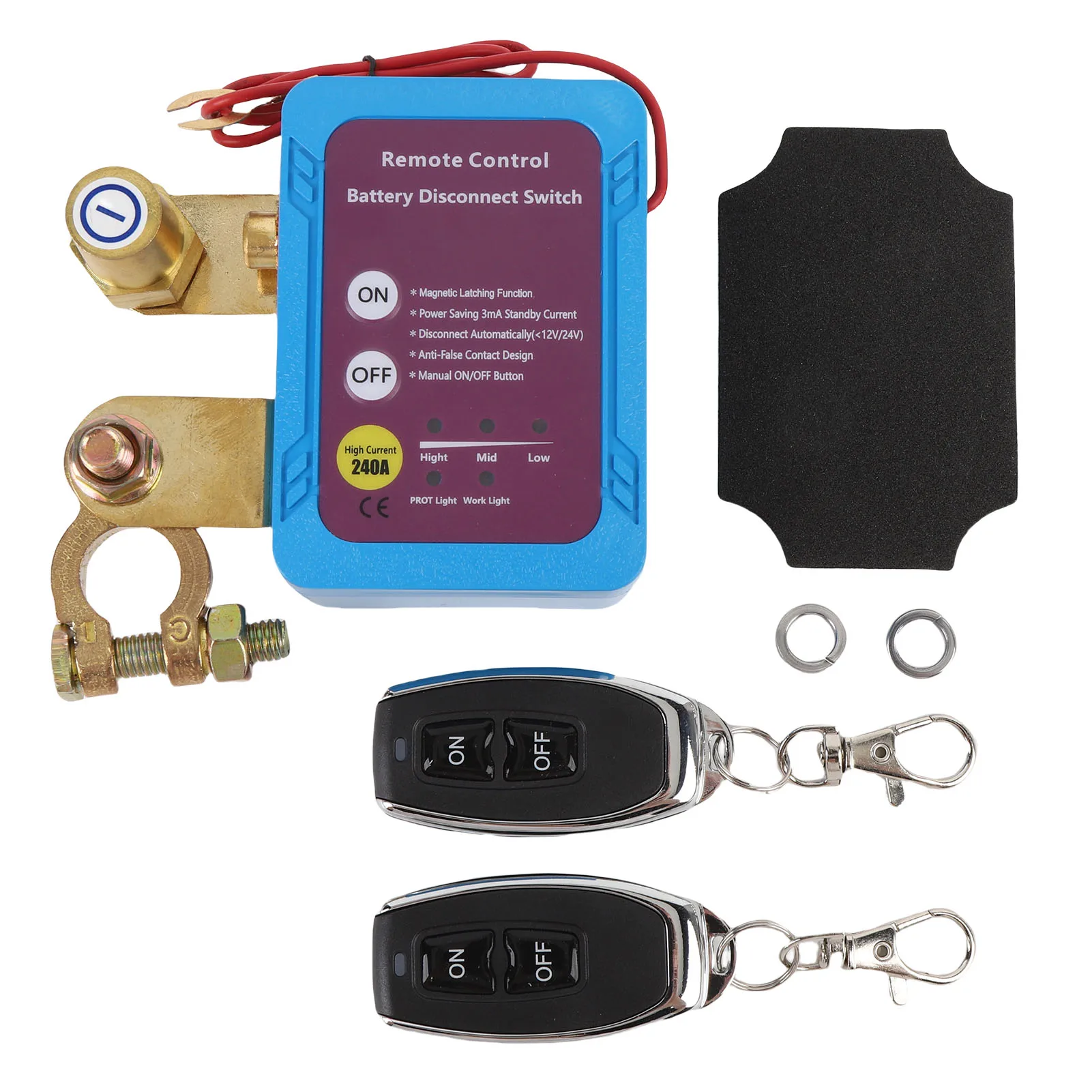 

12V Remote Smart Voltage Cut Off 240 A Widely Used Low Power Consumption Remote Battery Shut Off for Auto RV ATV Truck Boat