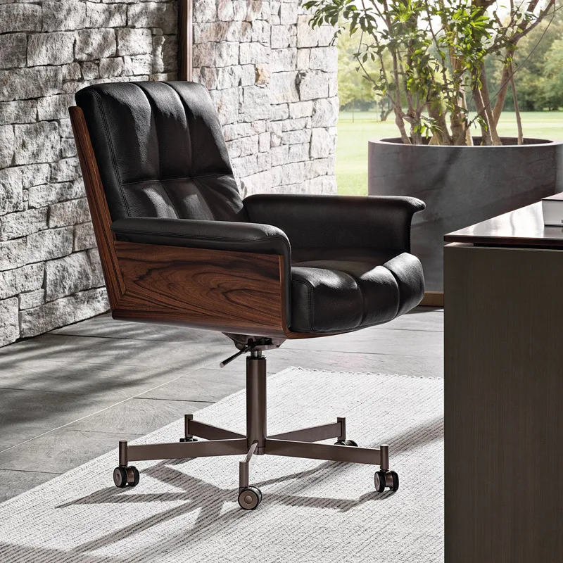 Italian Simple Luxury Office Chair Designer Executive Office Painted Back Panel Hotel Business Reception Conference Chair