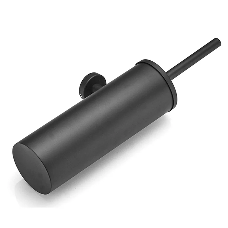

2X 304 Stainless Steel Cylindrical Brushed Black Vertical Toilet Brush Wall-Mounted Bathroom Toilet Cleaning Supplies-B61B