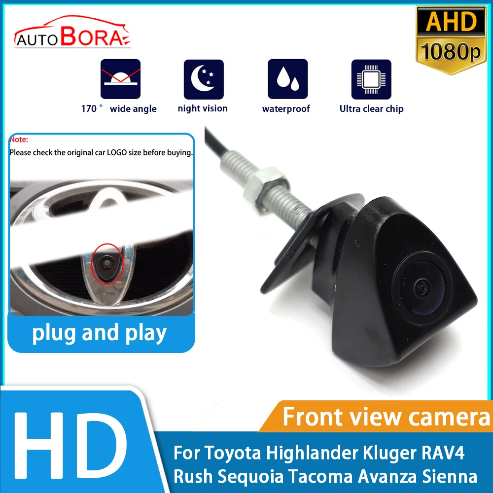 

ZhuCamX Clear Night Vision LOGO парковочная камера переднего вида для Toyota Highlander Kluger RAV4 Rush Sequoia Tacoma Avanza Sienna