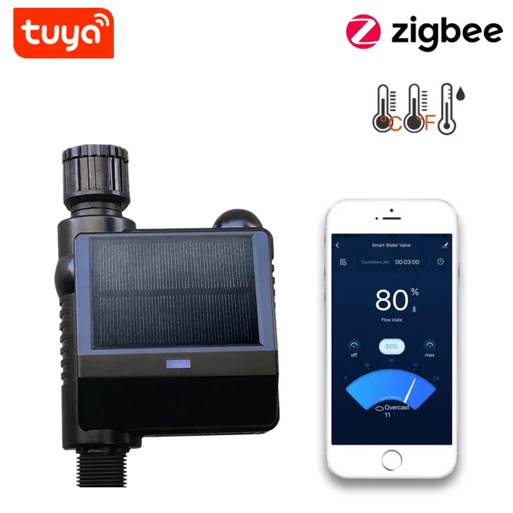 Tuya  ZIGBEE Garden Solar Energy Watering Timer Ball Valve Sprinkler Drip Irrigation System Water Controller Smart Life