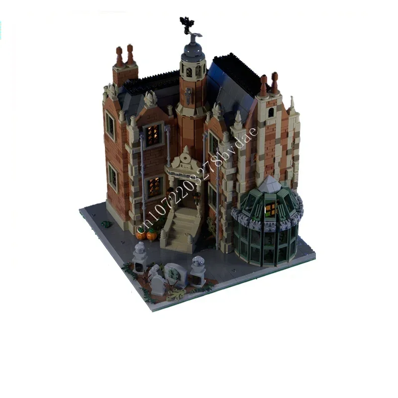 2098PCS Hot City Haunted Mansion Hot City MOC Holiday streetview Architecture Puzzles Architecture DIYAssembly Toy Gifts Adults