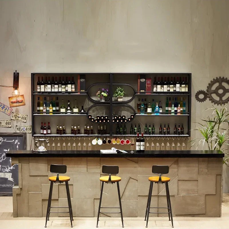 Restaurant Small Wine Rack Inverted Modern Storage Unique Bar Cabinet Wall Mounted Display Armario Para Vinos Furniture Home