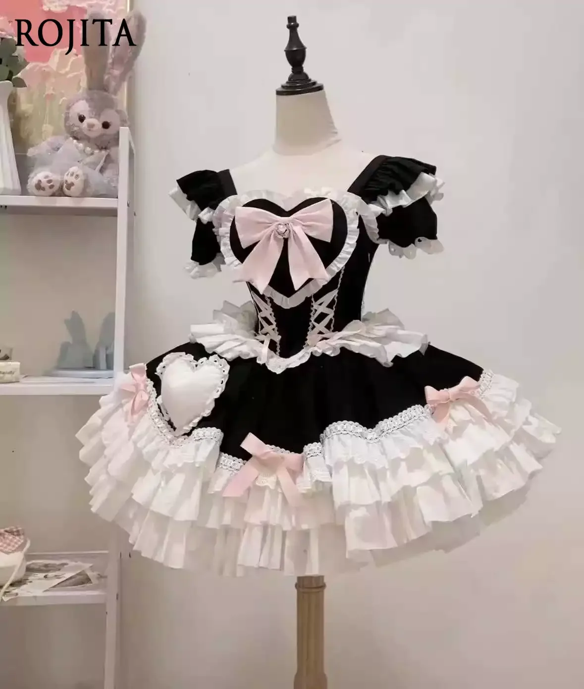 

Short Sleeve Dress Lolita Princess Dress 2025 Summer New Bubble Dresses Y2k Vestidos Cute Japanese Dress for Women