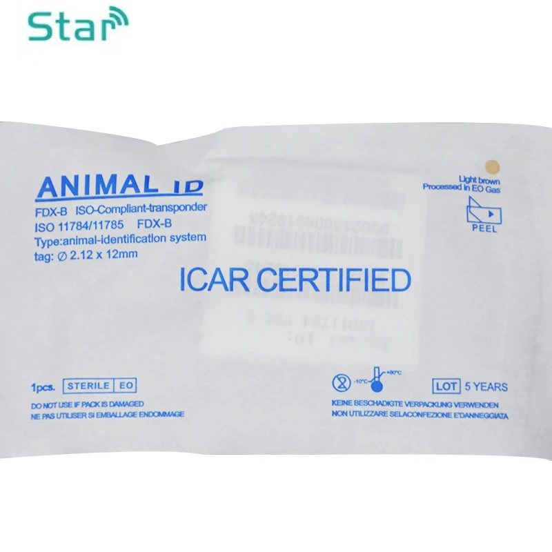 Imagem -05 - Separado Animal Agulha Fdx-b Pet id Tag 134.2khz Animal Microchip Seringa Injector para Dorpshipping 100 Peças 2.12x12 mm