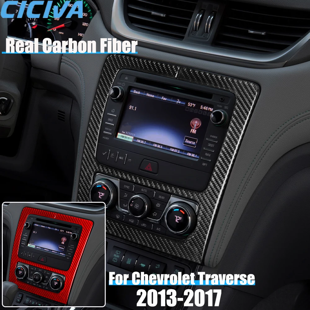 

Real Carbon Fiber Car Accessories Center Console Panel Trim Cover Soft Sticker For Chevrolet Traverse 2013 2014 2015 2016 2017