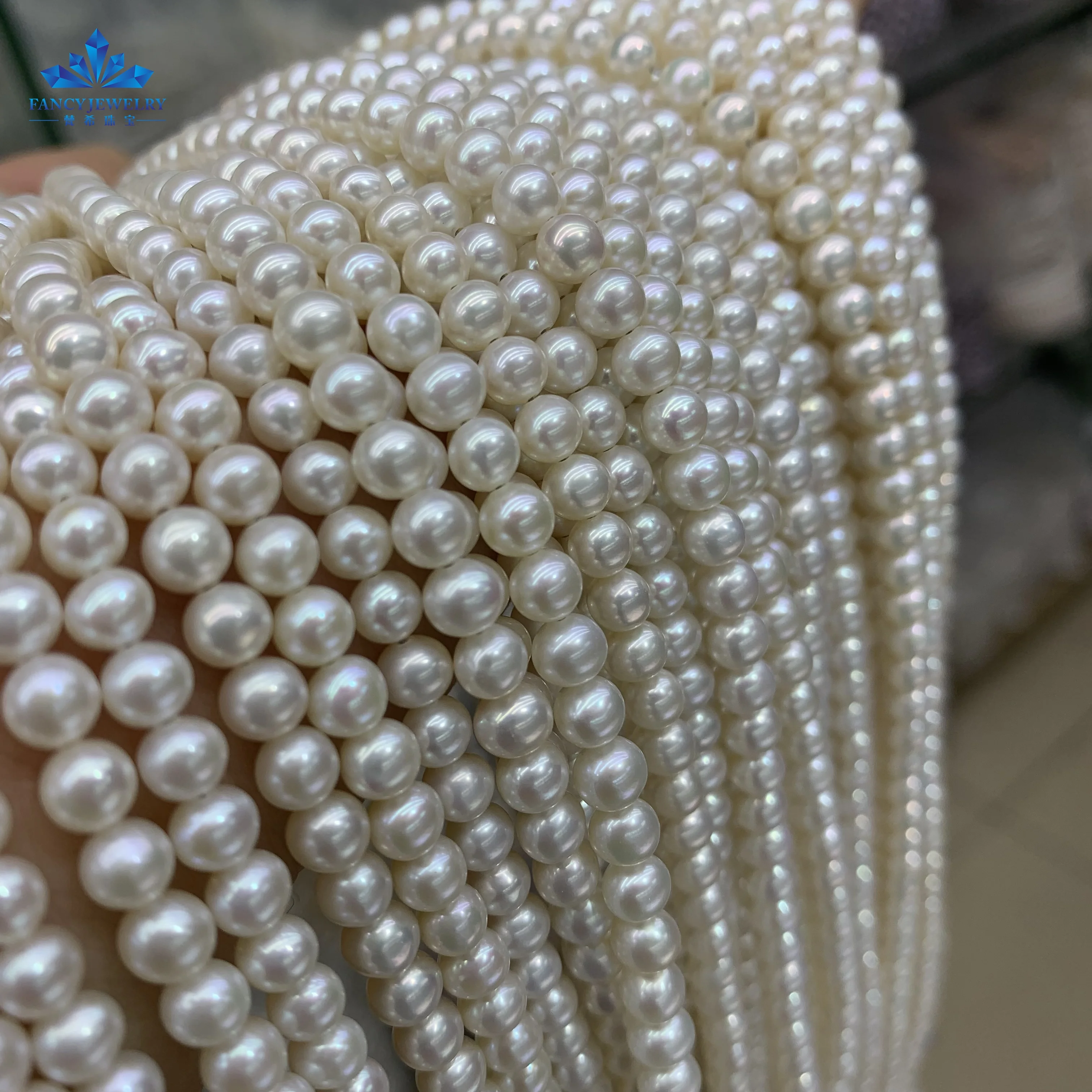 Zhuji China Natural Round Pearl Strand Length Factory Price 5.0mm Fresh Water Pearl Strand Women Pearls Necklace