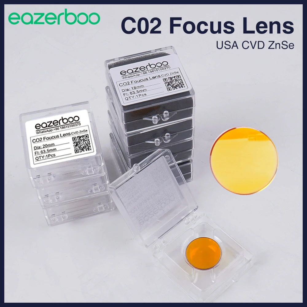 For Co2 Laser Engraving Cutting Machine HUNST  CVD ZnSe Focus Lens Dia 12mm 18mm 19.05mm 20mm FL 38.1 50.8 63.5 76.2 101.6mm