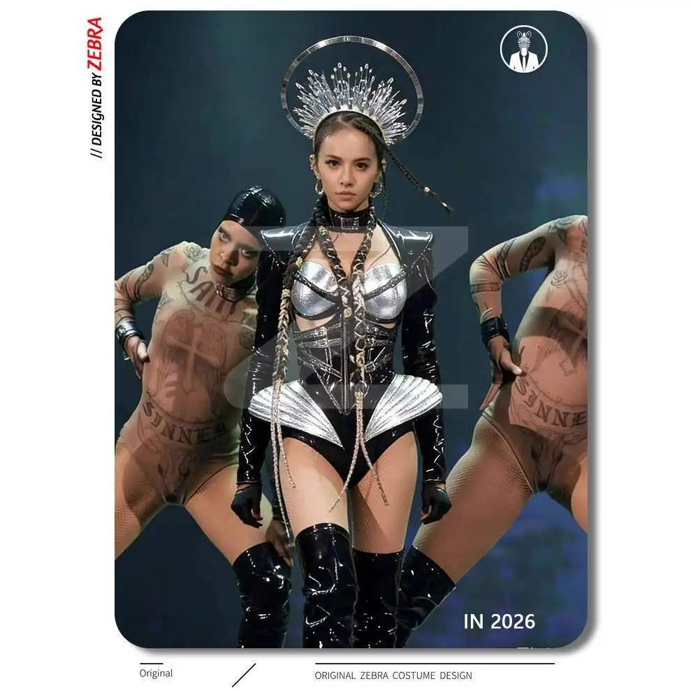 

Halloween Singer Concert-style Elegant Crown Cape With Queenly VibeSexy High-slit Costume For Singing Dancing And Nightclub