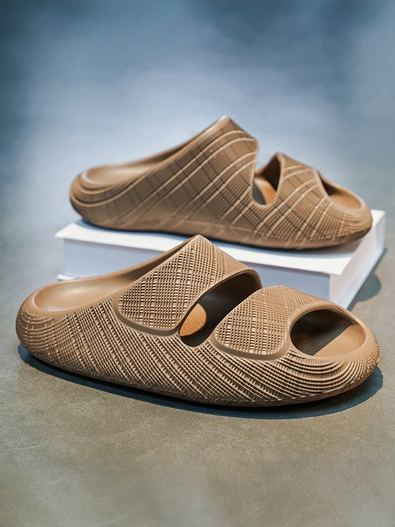 

Men's Summer Casual Indoor Home Sporty Slip-On Slippers Comfortable Wear-Ever-Ever Style Flat Sandals Durable EVA Material