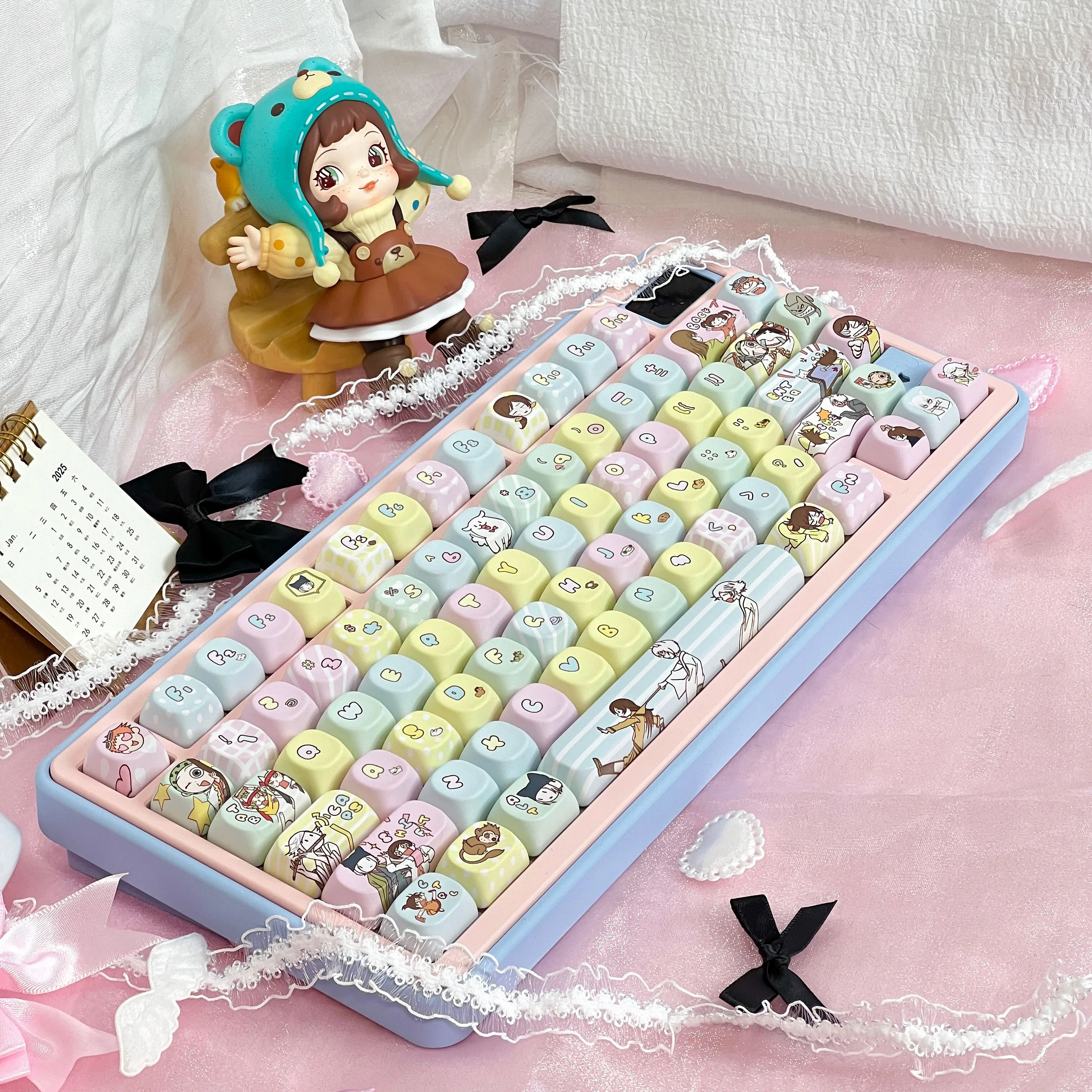 

Vitality girl original mechanical keyboard keycaps full five-sided hot sublimation moa keycaps