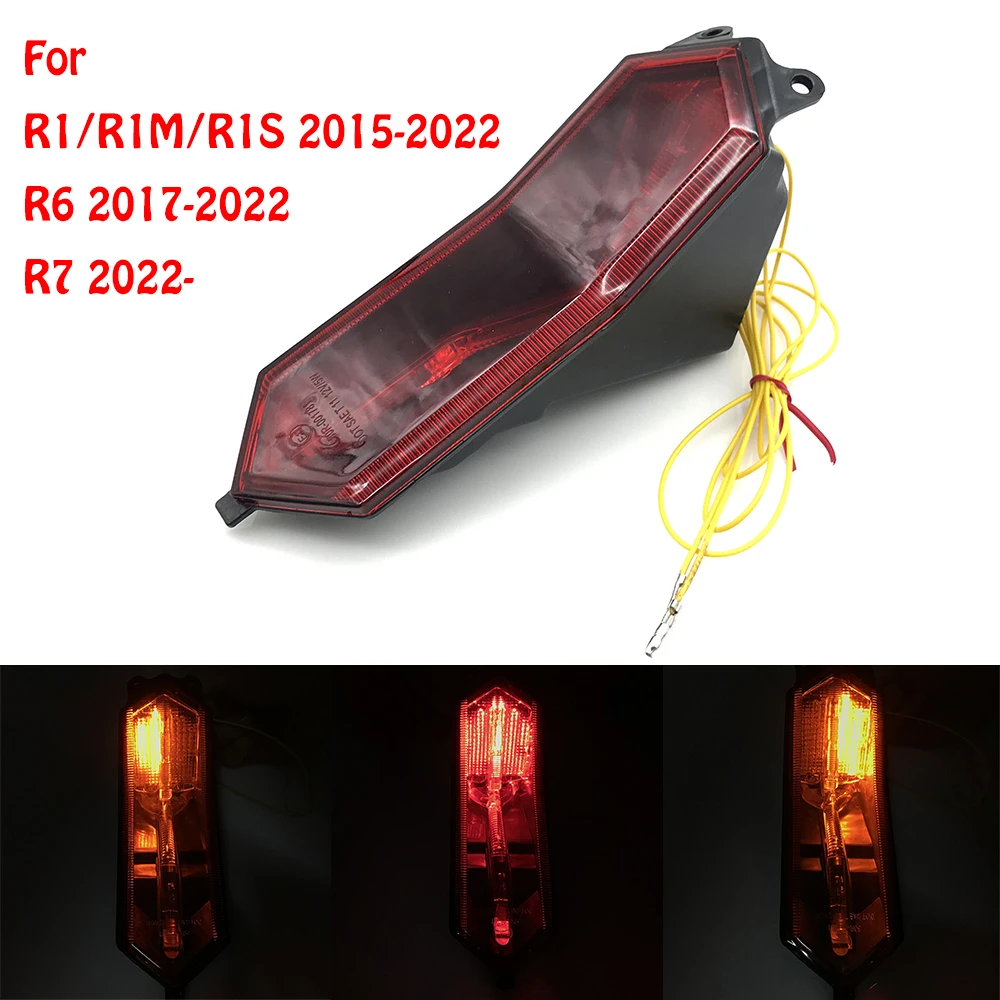 

For YAMAHA YZF R1 R1S R1M R6 R7 YZFR1 YZFR6 YZFR7 Motorcycle LED Taillight Brake Light Rear Warning Lamp Turn Signal Light