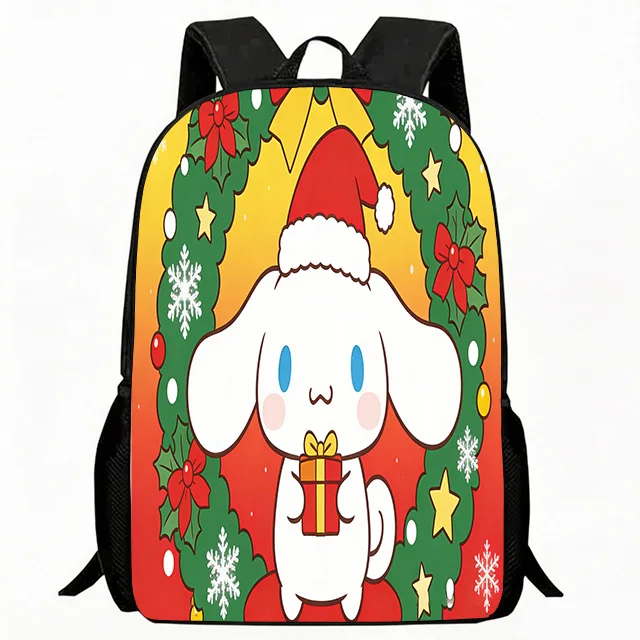 

Kids Bag Christmas Cinnamoroll Puppy Print School Backpack Adjustable Breathable Children's Casual Daypack Lightweight Durable K