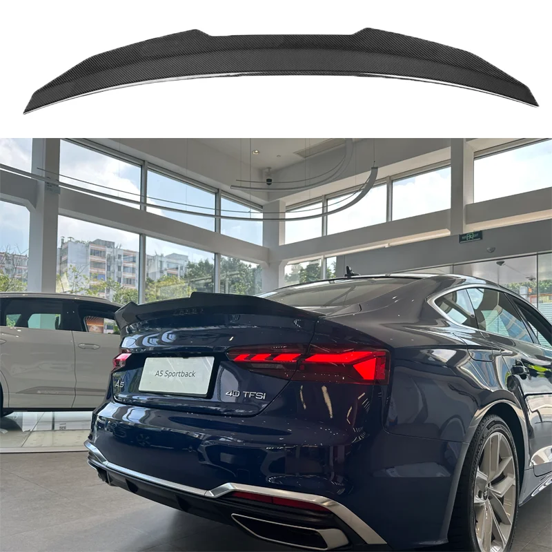 Car Spoiler For Audi A5 S5 RS5 B9 2-Door Sportback/Coupe/Convertible PSM Style Forged Real Carbon Fiber Trunk Wing 2017-2023