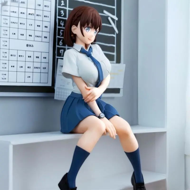 

Аниме-фигурка Ай Чан из Gutsyoubi no Tawawa: Двухмерная красивая девушка в школьной форме, ПВХ-фигурка для декора рабочего стола, в наличии