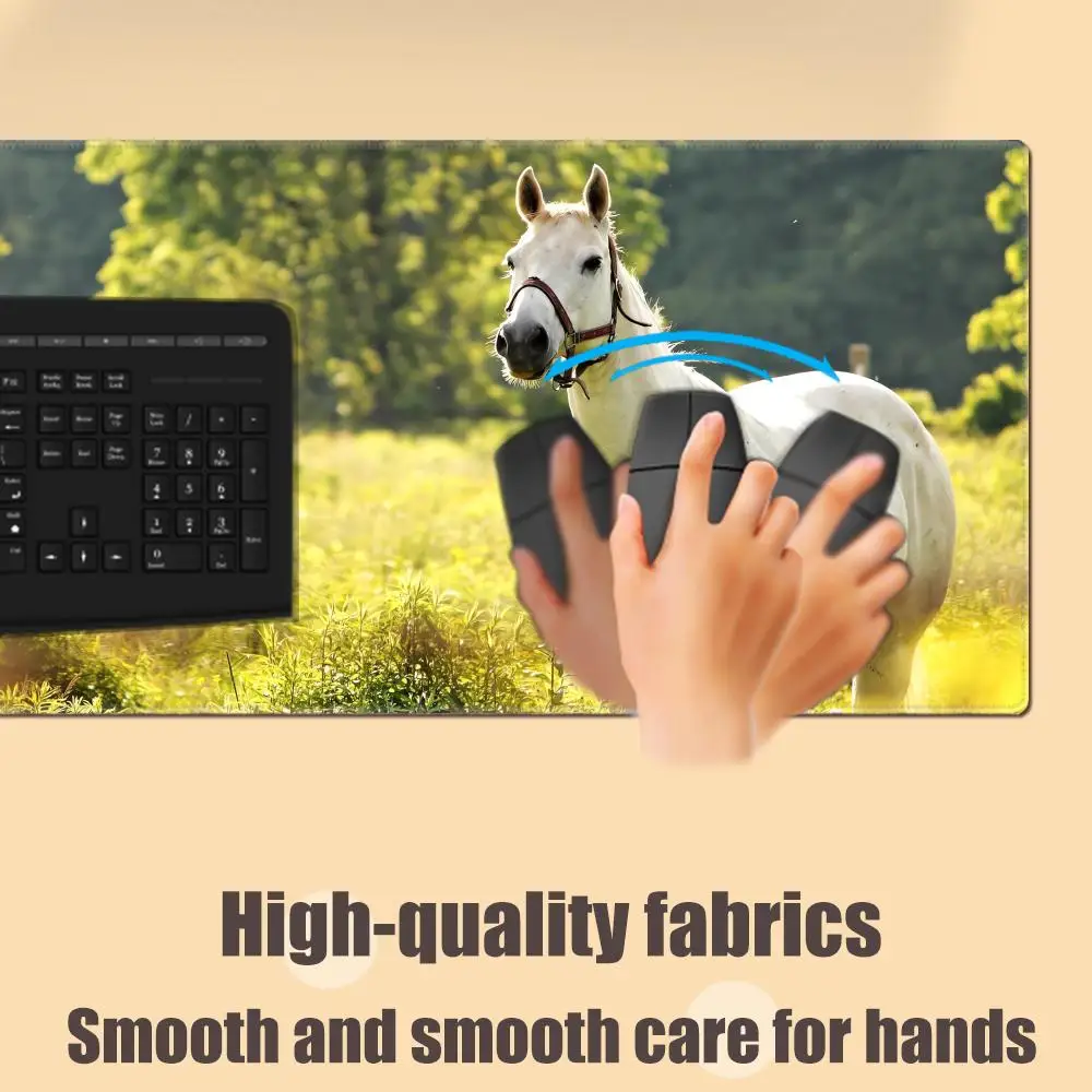Horse Durable Keyboard Mouse Mat HD Printing Desk Mat With Lock Edge Gaming Accessories Kawaii Cute Student Writing Pad
