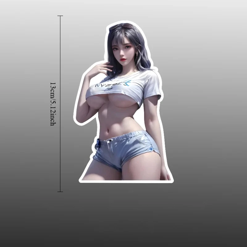 Trendy Sexy Anime Girl Stickers, Creative Waterproof & Sunproof Vinyl Decals for Car, Motorcycle, PC Case & Fuel Tank Cover