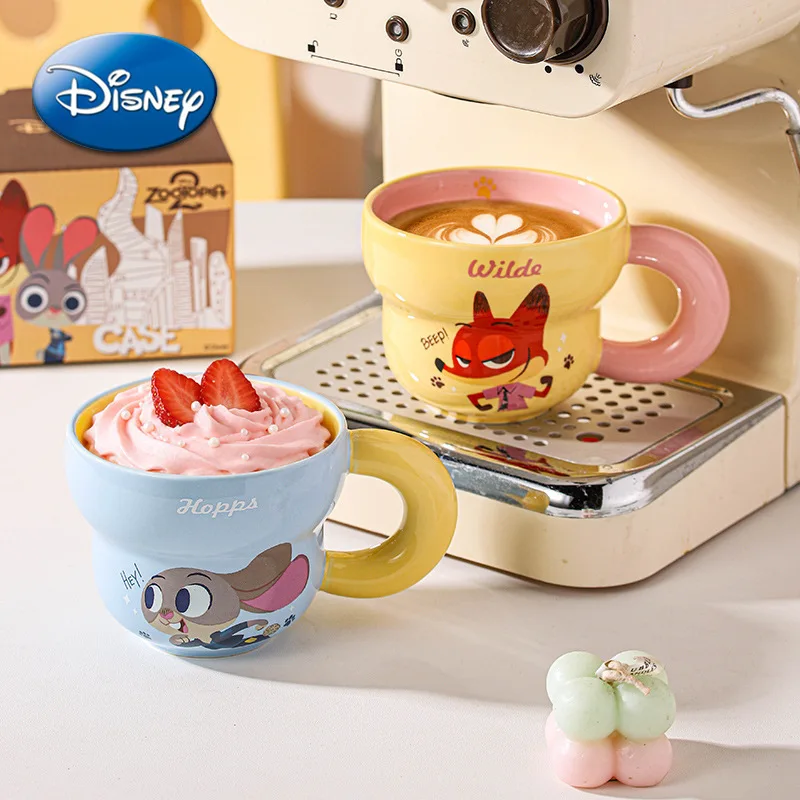 

Disney Mug Zootopia Ceramics Judy Nick Cartoon Cute Figure Color Clash Birthday Family Student Couple Coffee Couple Cup Gifts