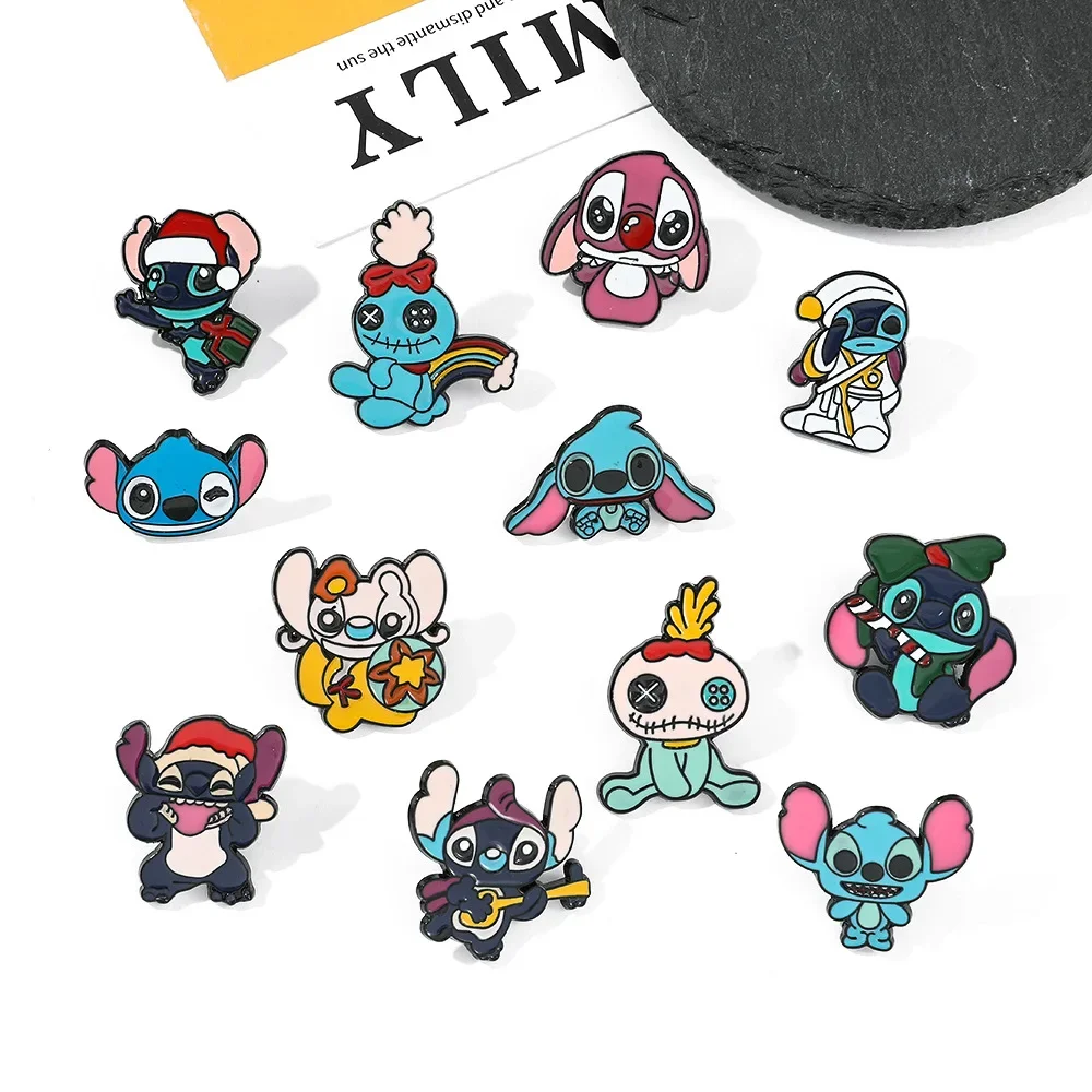 Lilo & Stitch Disney Cartoon Brooch Lapel Badges Backpack Metal Enamel Pins Clothes Jeans Accessories Decoration Jewelry Gifts