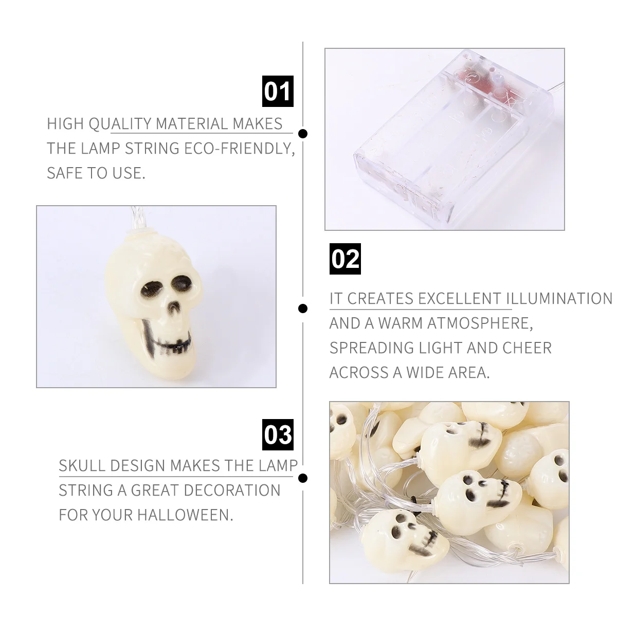 1 قطعة أضواء سلسلة الجمجمة Led مصباح للزينة للهالوين للحزب حديقة داخلي في الهواء الطلق جدار نافذة الباب زينة للسقف #5