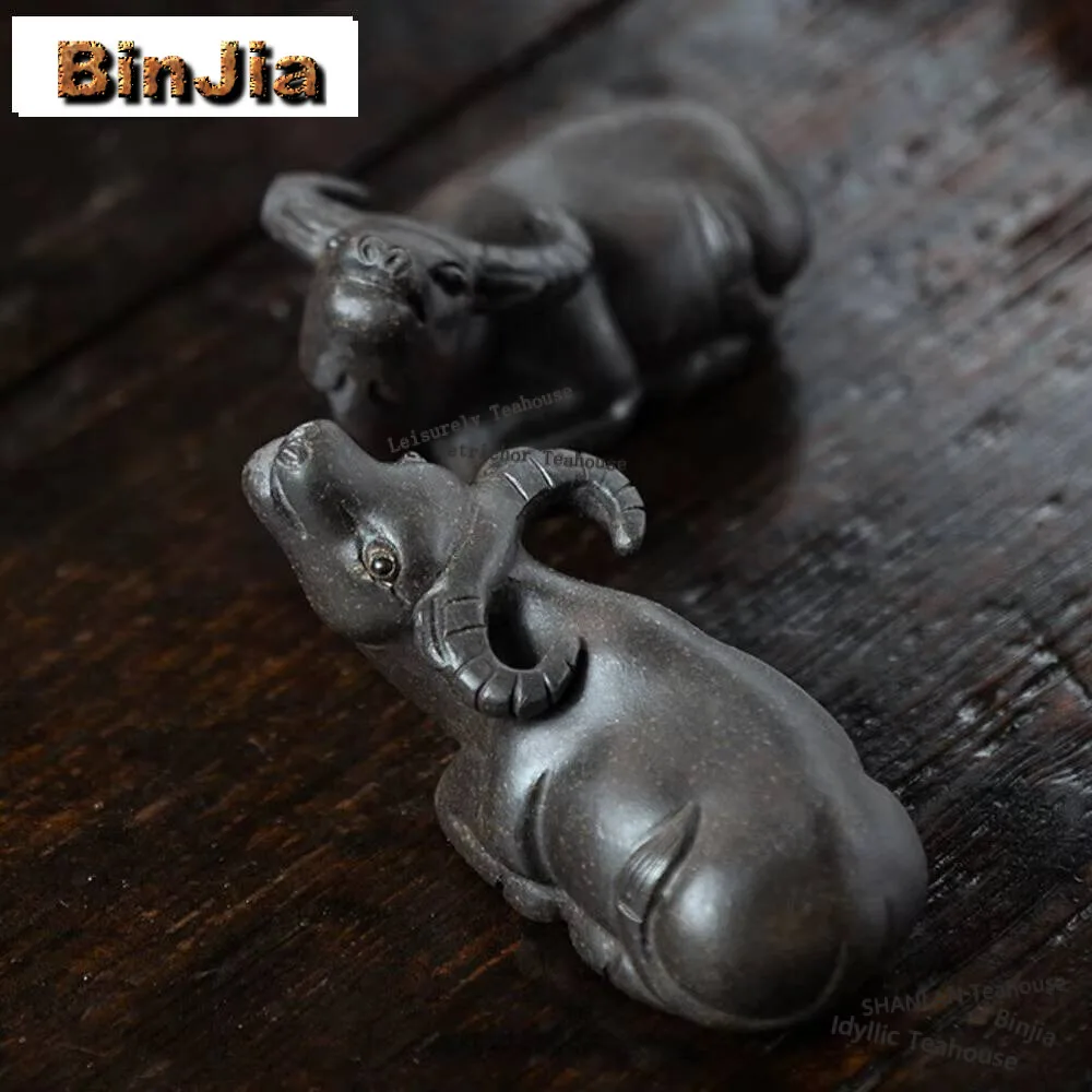 

Creative Bull Yixing Purple Sand Tea Pet Ancient Copper Clay Sculpture Tea Play Figurine Decoration Kung Fu Teaset Accessories