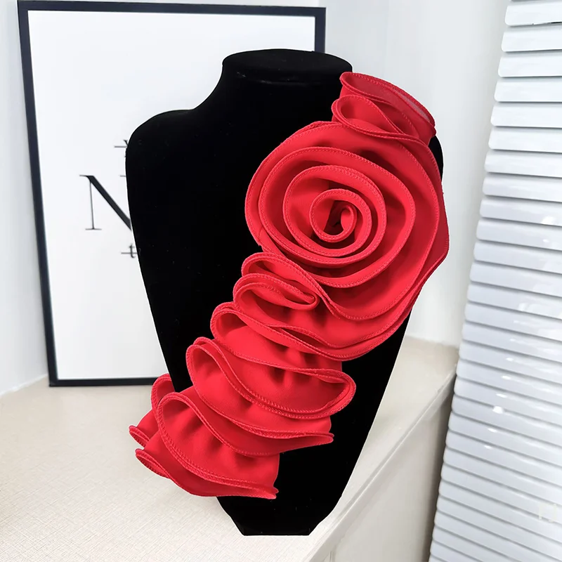 [YU] décoration florale 3D Patch de fleur fait à la main bricolage poitrine fleur couture Applique pour accessoires de robe de mariée