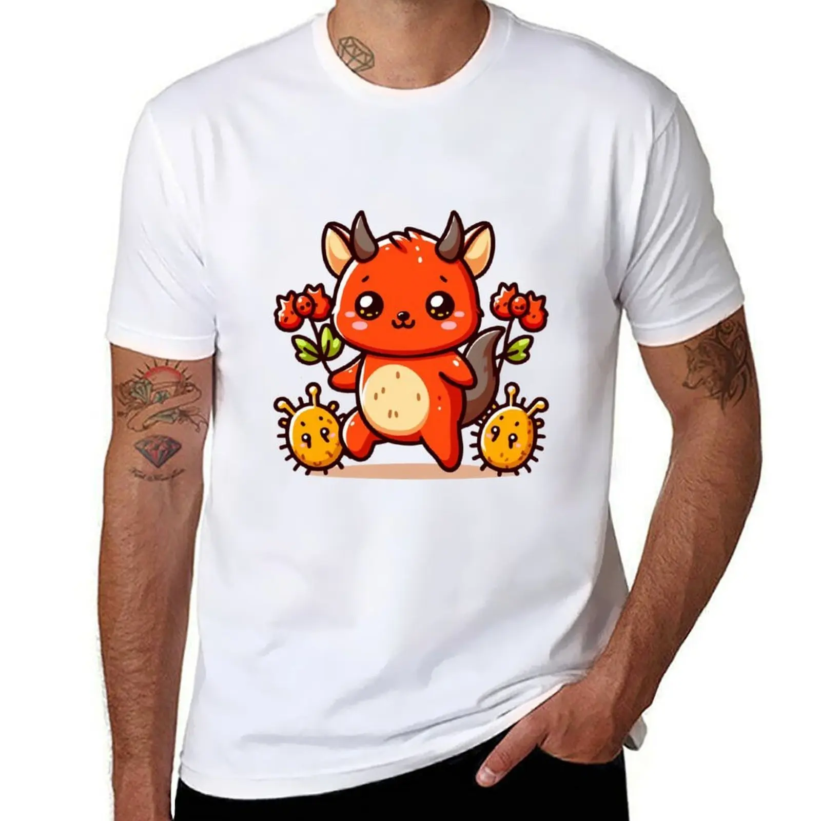 

Cute devil kawaii chibi head dog cartoon T-Shirt t shirts for man cotton soft t shirt man cotton T-Shirt