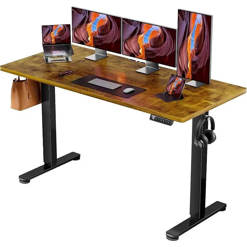 Simple Height Adjustable Electric Standing Desk, 40 X 24 Inches Sit Stand Up Desk, Small Memory Computer Home Office Desk