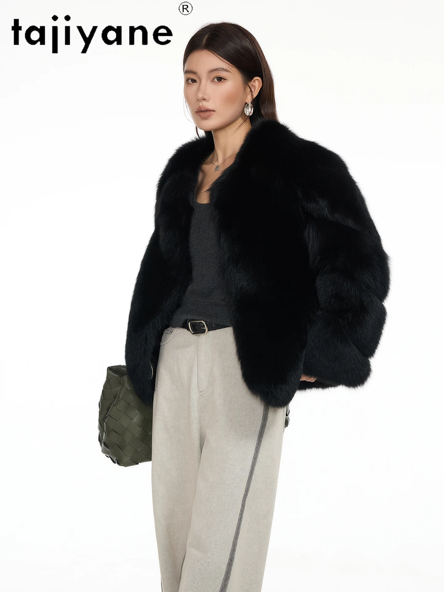 TAJIYANE 100% 천연 여우털 코트 여성 프리미엄 리얼 퍼 아우터웨어 스타일리시 따뜻한 겨울 재킷 여성 의류 2025 여성복