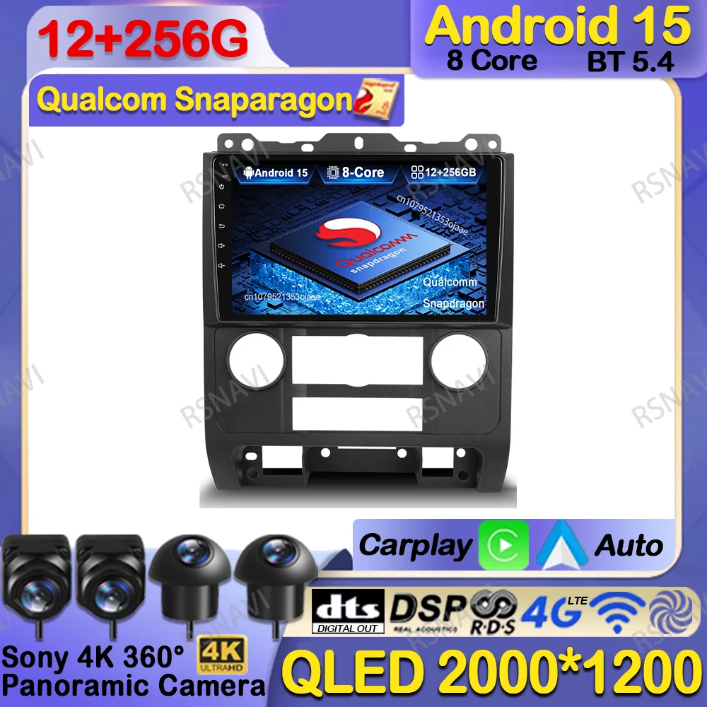 

Android 15 Car Radio For Ford Escape/Mazda Tribu Navigation 9/10 Inch RDS AI Voice DVD Multimedia QLED Wireless AUTO IPS WIFI+4G