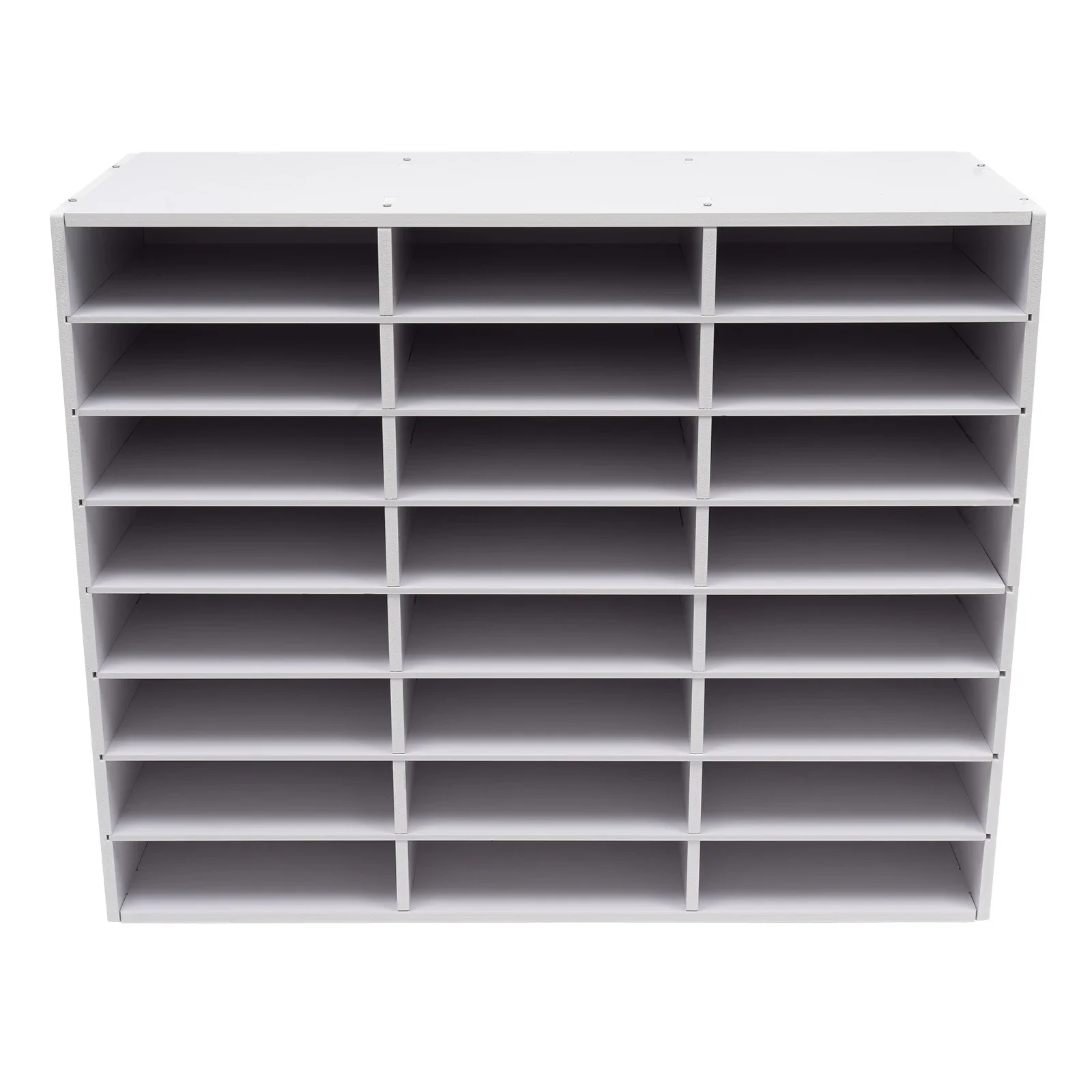 

24 Slots Compartments Literature Organizer Office File Mail Sorter Magazine Holder Paper Storage Cabinet White 73.7*30.2*59.6cm