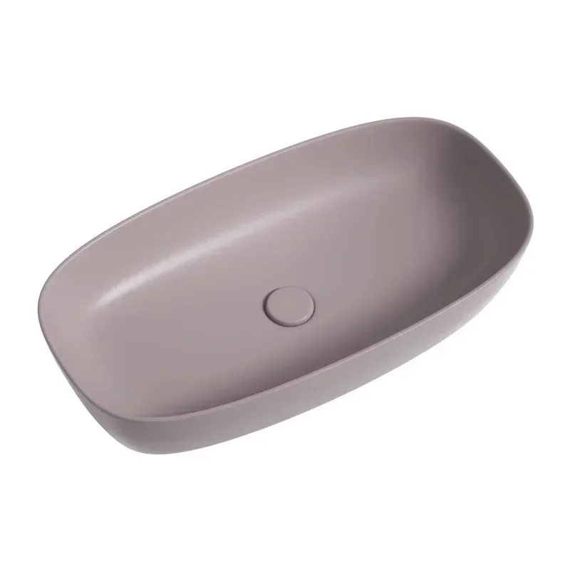 

Nordic milk coffee color wash basin ceramic bathroom oval hand wash basin designer