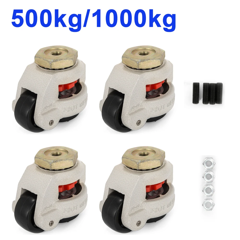 4Pcs Retractable Leveling Machine Castors GD-60S Plate Horizontal Casters Wheel