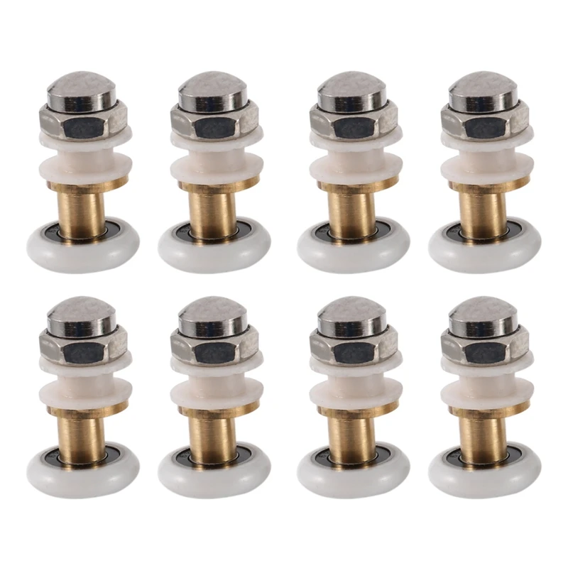 8PCS Shower Door Rollers For The Bathroom Glass Sliding Door Pulleys Wheels Ultra-Quiet Shower Glass Door Rollers