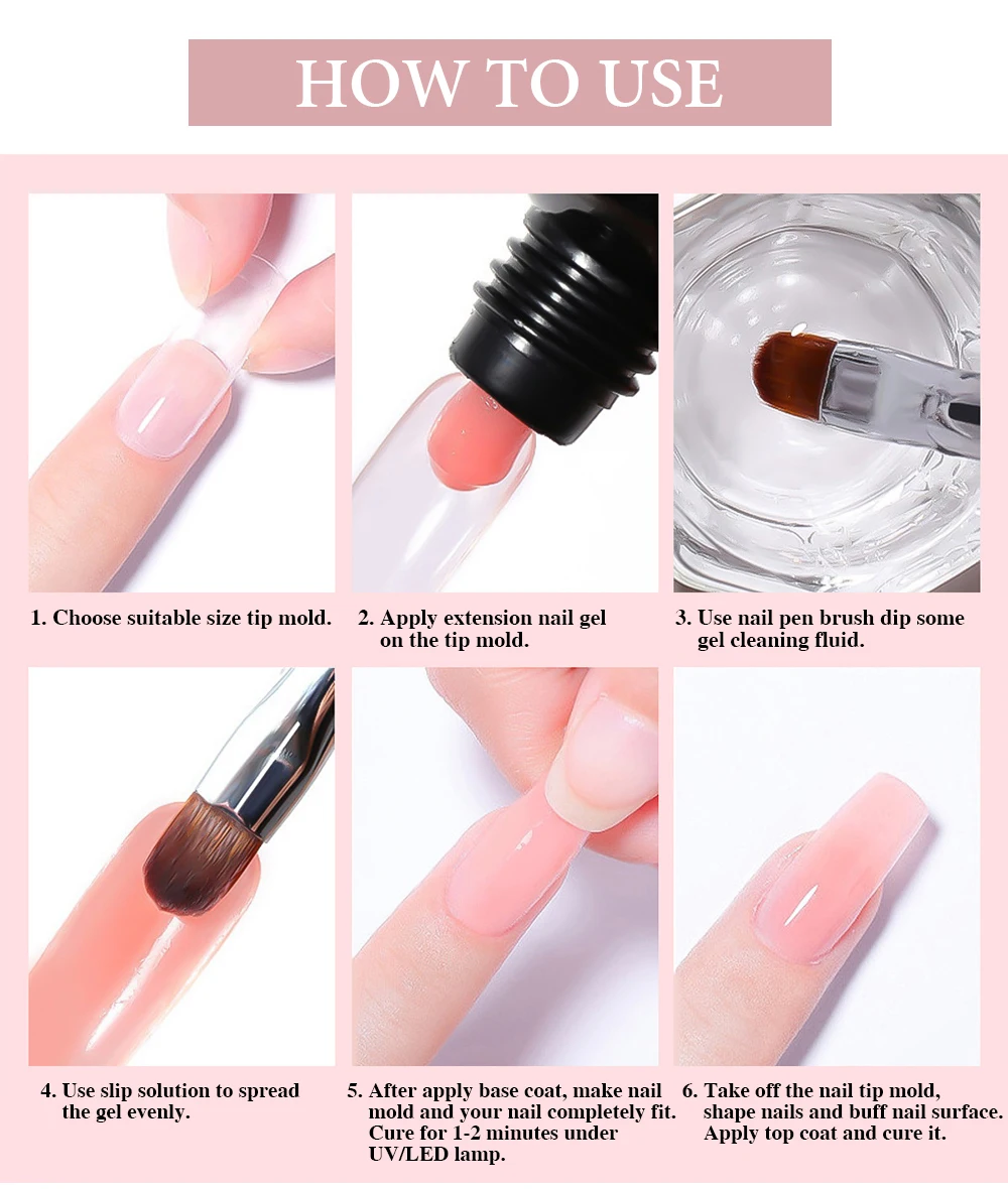 AWStorG Hema Free Poly Nail Gel 30ML Acryl Gel Fingerverlängerung Transparente Nail Art Extension Quick Building Soak Off UV – Detail 10